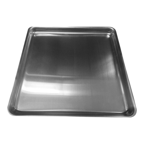 An ACP XpressChef square metal pan on a white background.