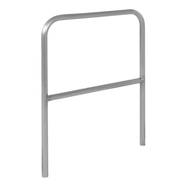 An aluminum safety railing with a metal frame.