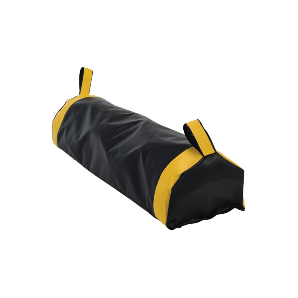 A black and yellow bag with a handle.