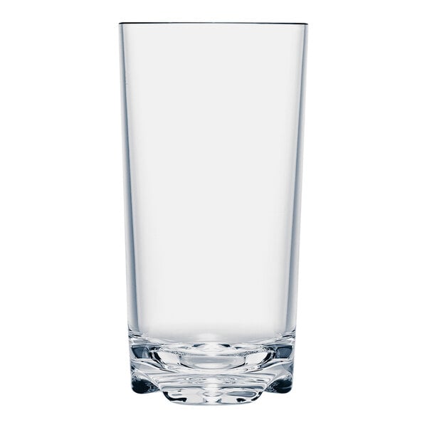 A clear Strahl Vivaldi plastic cooler glass.