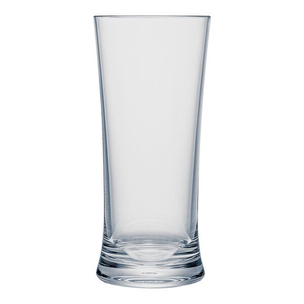 A clear plastic Strahl Design cooler glass.