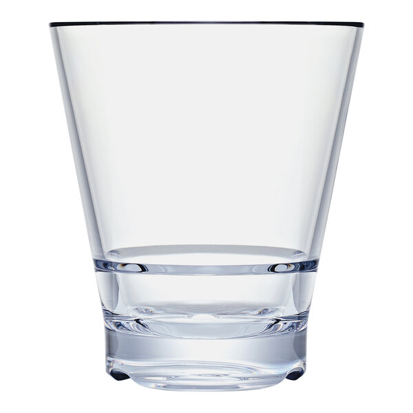 A stack of clear Strahl CapellaStack rocks glasses.