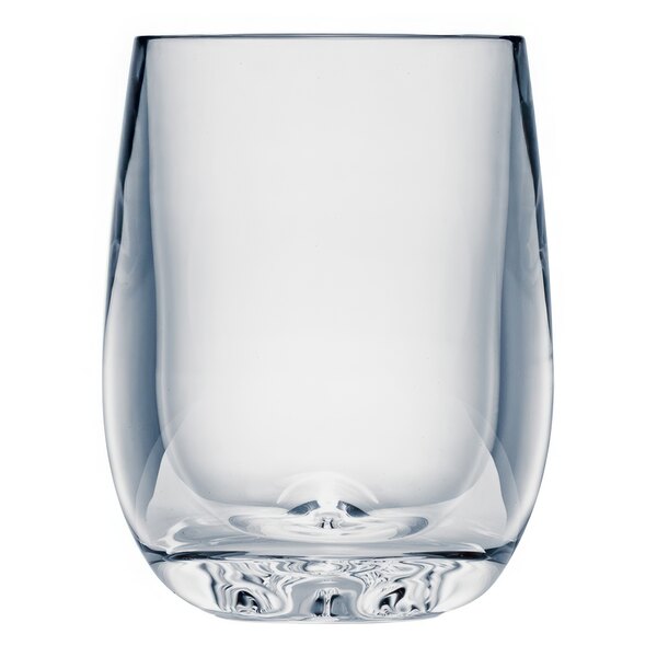 A Strahl Design plastic stemless wine glass.