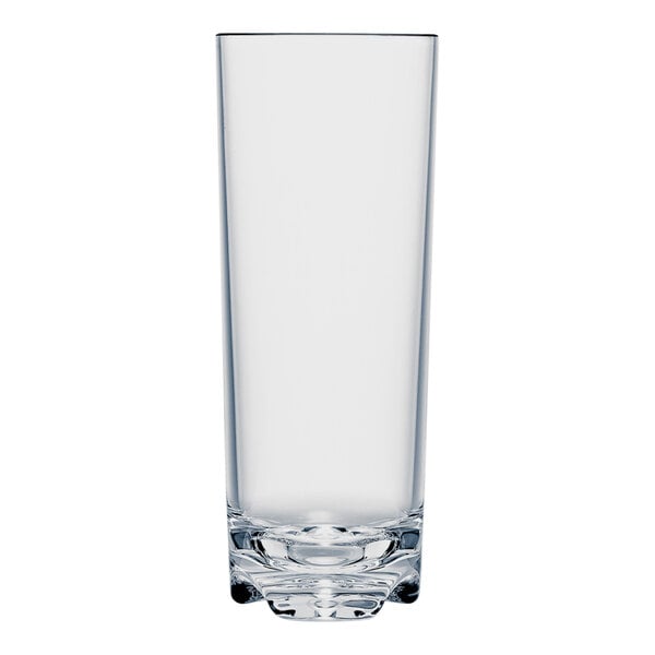 A clear Strahl Vivaldi plastic beverage glass.