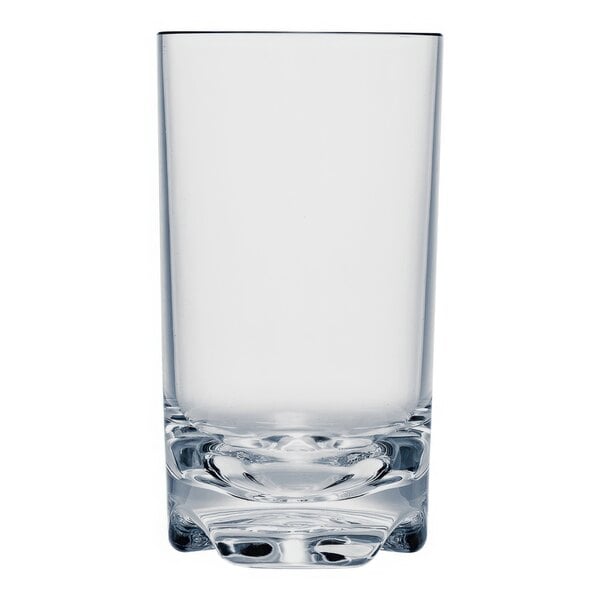 A 12 pack of clear Strahl Vivaldi plastic highball glasses.