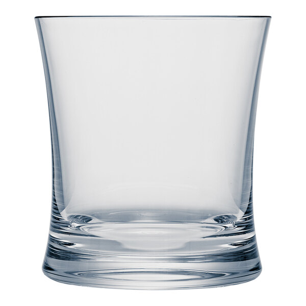 A 12 pack of clear Strahl Design plastic rocks glasses.