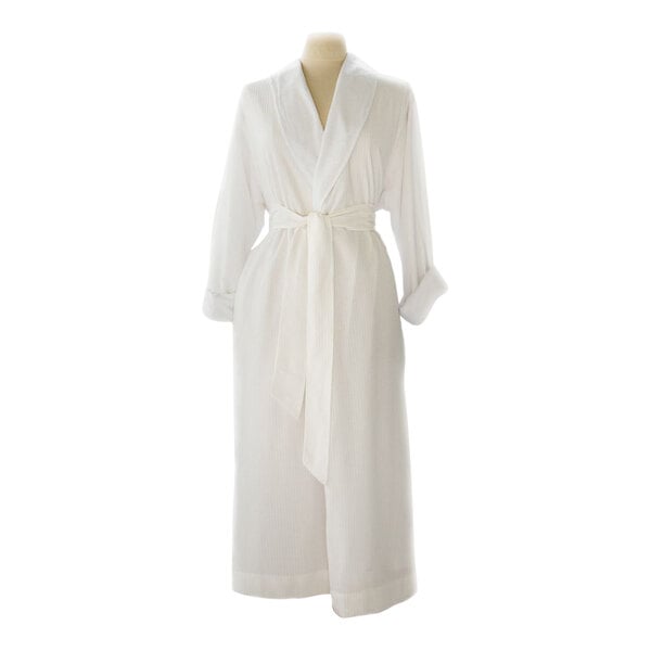 A white Telegraph Hill bath robe with a belt.