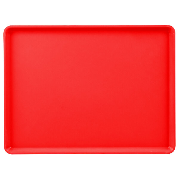 A red rectangular Cambro dietary tray.