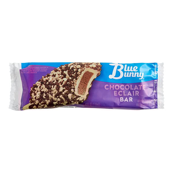 A Blue Bunny Chocolate Eclair frozen dessert bar.