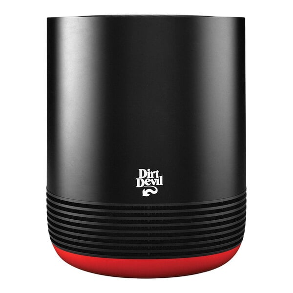 A black Dirt Devil air purifier with a white logo.