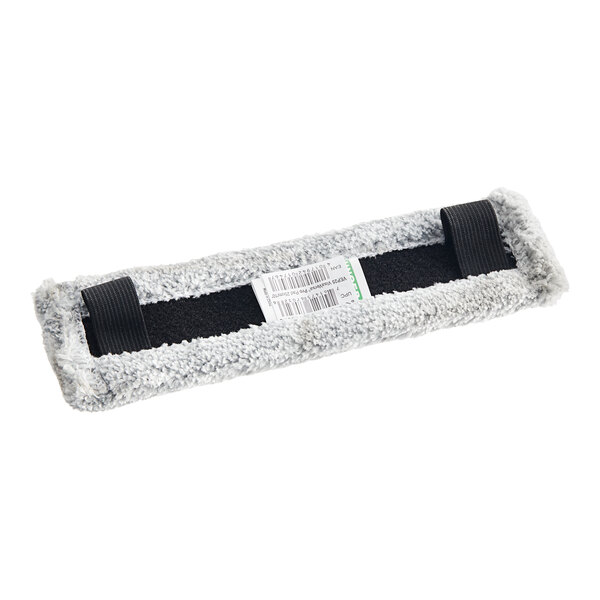 A grey and black Unger VisaVersa Pro microfiber pad with a white label and black strap.
