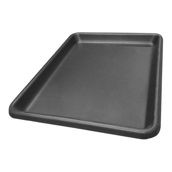 A black rectangular sink containment tray with a lid.