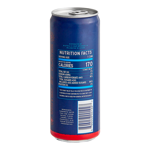 A blue and red Wild Bill's Craft Beverage Co. Original Cola soda can with white text and a blue label.