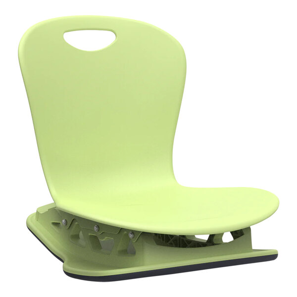 A green plastic Zuma floor rocker chair.