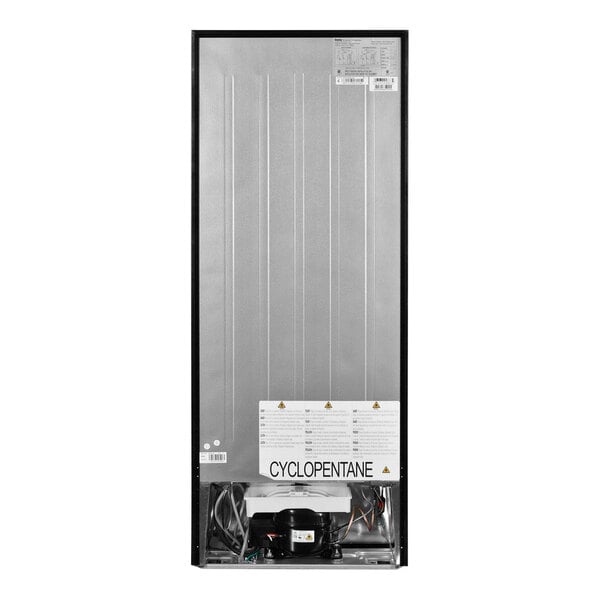 A Danby stainless steel reach-in refrigerator/freezer with the doors open.