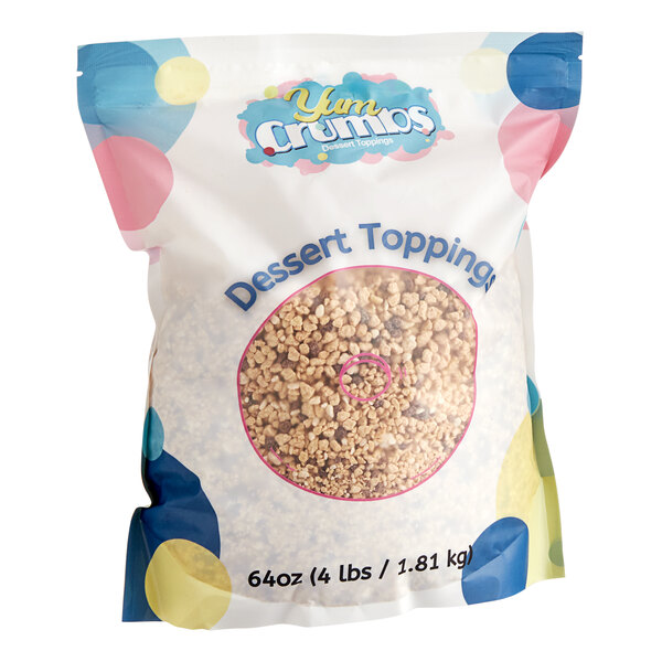 A bag of Yum Crumbs cookie dough crumb topping.