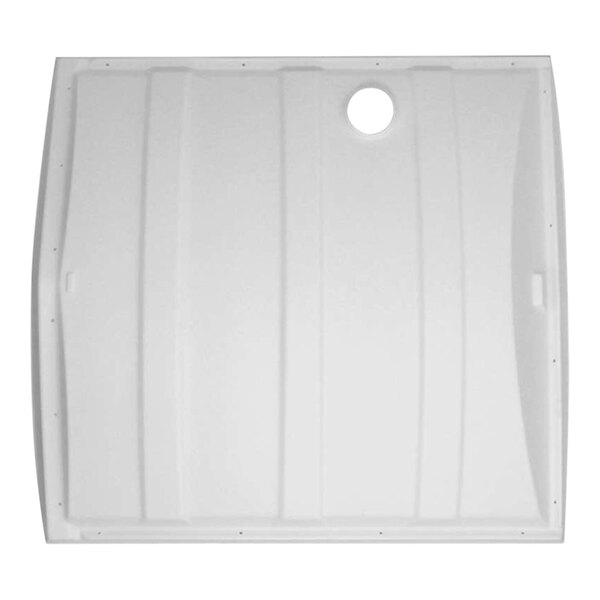 A white rectangular plastic panel with holes in it.