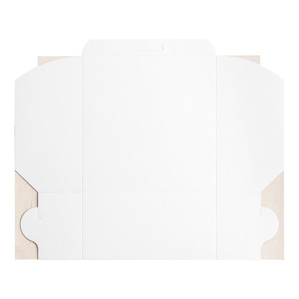 A white rectangular Baker's Lane cake box with a lid.