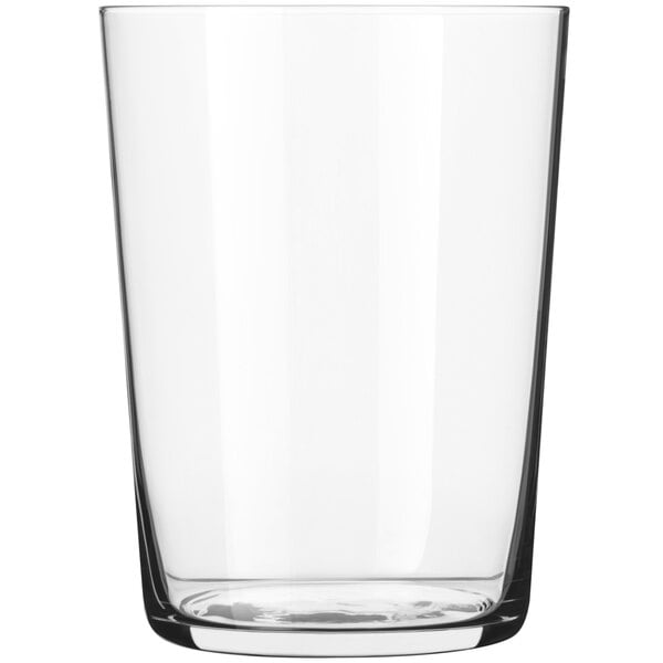 A Libbey Cidra cooler glass with a black rim.