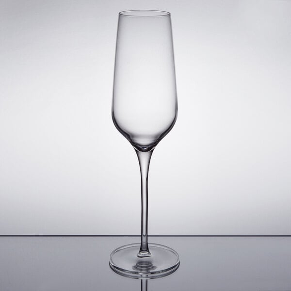 A clear Reserve by Libbey Prism champagne flute.