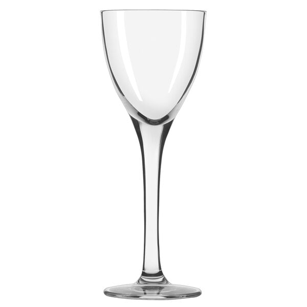 A clear Libbey Reserve Liqueur Glass with a long stem.