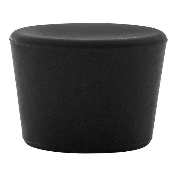 A black cylinder carafe stopper with a round top.