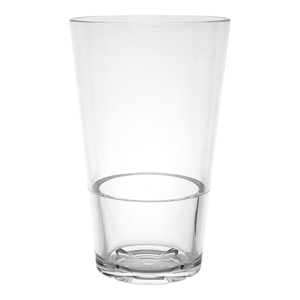 A clear Aspen Nordic Polycrystal cooler glass with a small bottom.
