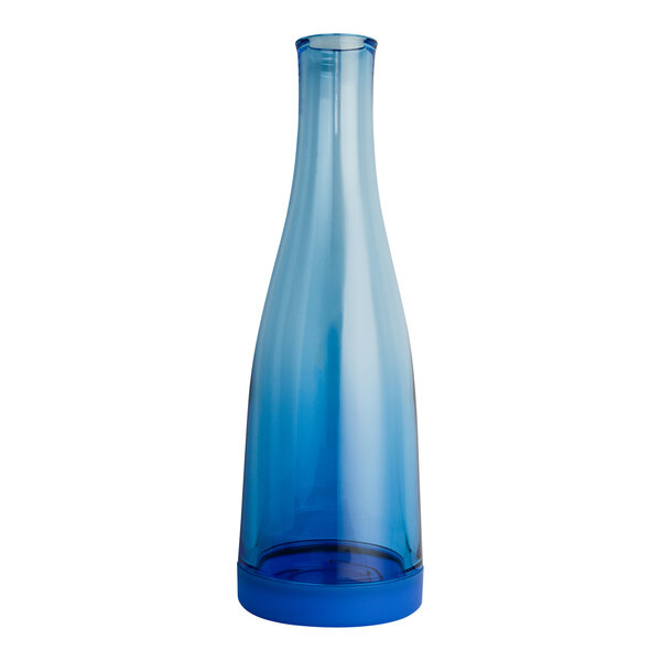 An Aspen Summit blue polycrystal carafe with a blue lid.