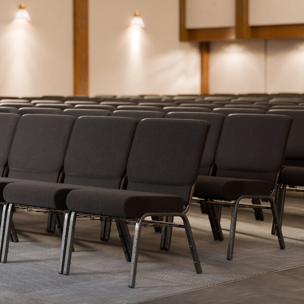 Rows of Lancaster Table & Seating black church chairs in a room.