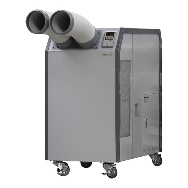 An Airrex portable air conditioner with two large pipes.