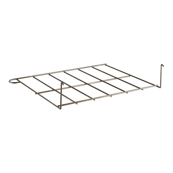 A metal grid rack for Lancaster Table & Seating Golden Vein Church Chairs.