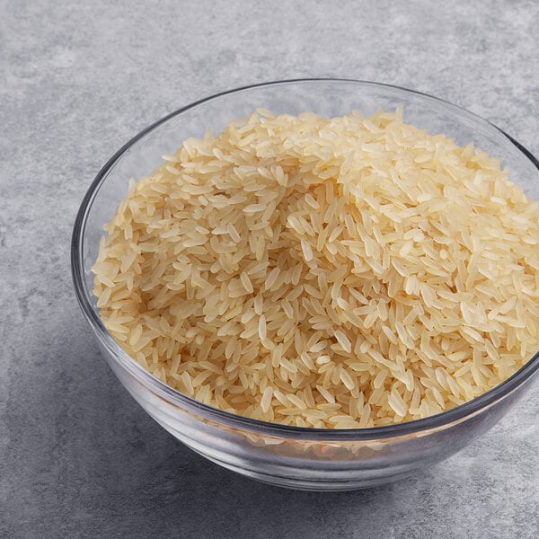 A bowl of parboiled white rice.