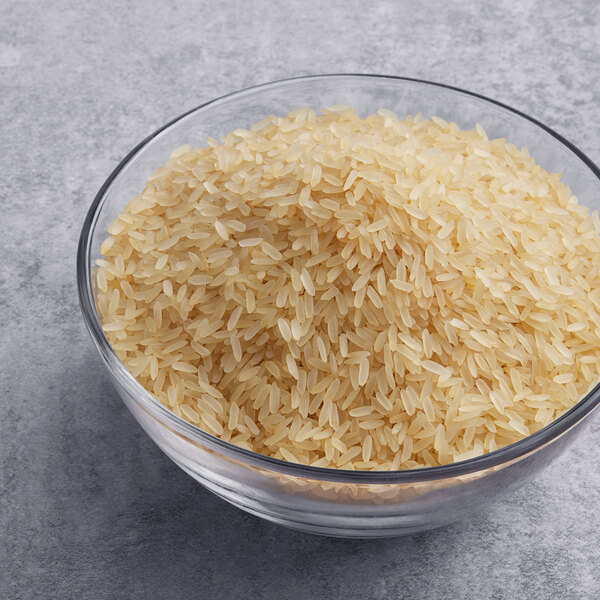 A bowl of parboiled white rice.