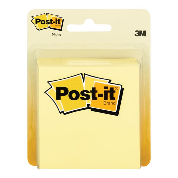 A package of 4 yellow Post-It sticky note pads.