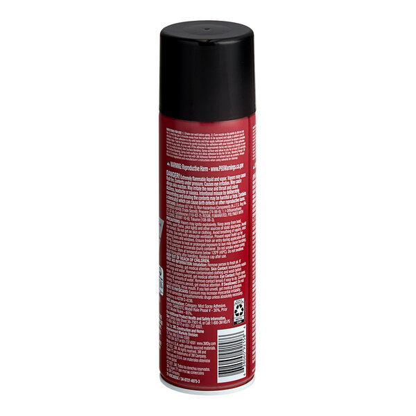A close-up of a red 3M Super 77 spray adhesive can with a black cap.