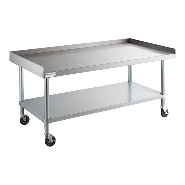 Regency 30" x 60" 16 Gauge Stainless Steel Equipment Stand with Galvanized Undershelf and Casters