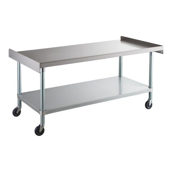 Regency 30" x 60" 16 Gauge Stainless Steel Equipment Stand with Galvanized Undershelf and Casters