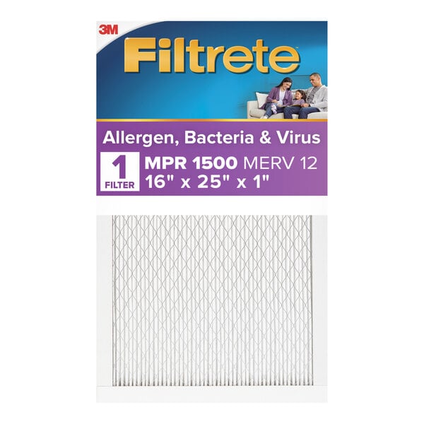 A 3M Filtrete air filter for allergens and bacteria.