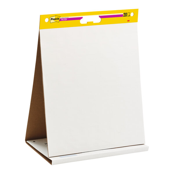 3M white paper on a stand with a yellow stripe.