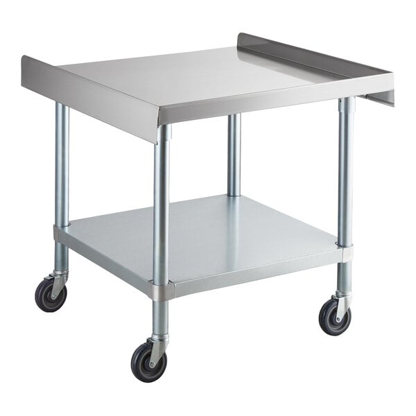 Regency 30" x 30" 16 Gauge Stainless Steel Equipment Stand with Galvanized Undershelf and Casters