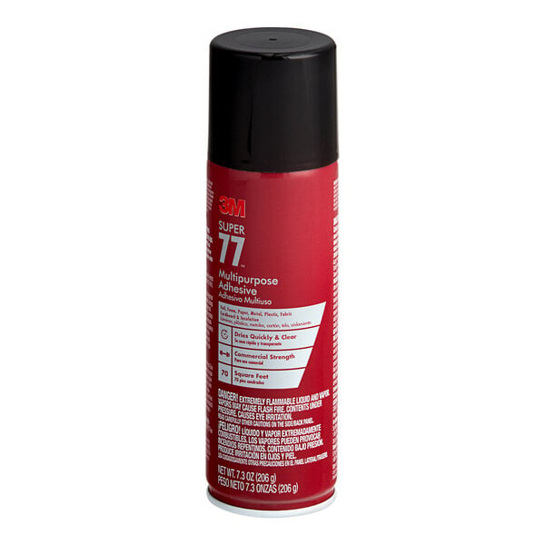 A red 3M Super 77 Multipurpose Spray Adhesive can.