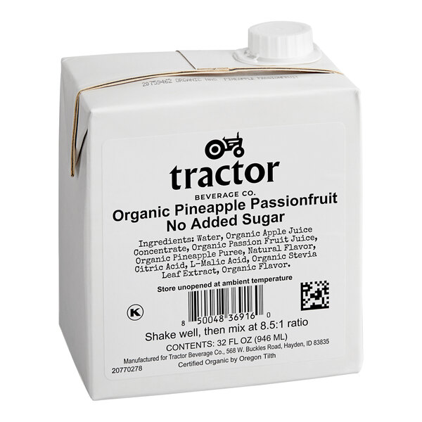 Tractor Beverage Co. Organic Pineapple Passion Fruit NSA Beverage 8.5:1 Concentrate 32 fl. oz.