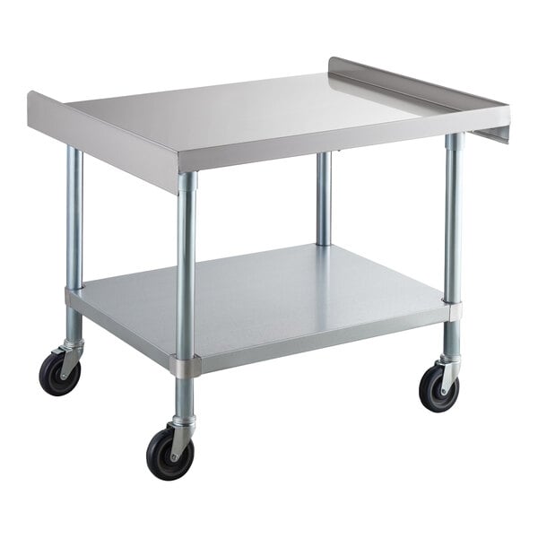 Regency 30" x 36" 16 Gauge Stainless Steel Equipment Stand with Galvanized Undershelf and Casters