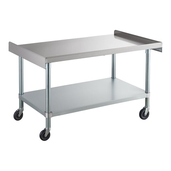 Regency 30" x 48" 16 Gauge Stainless Steel Equipment Stand with Galvanized Undershelf and Casters