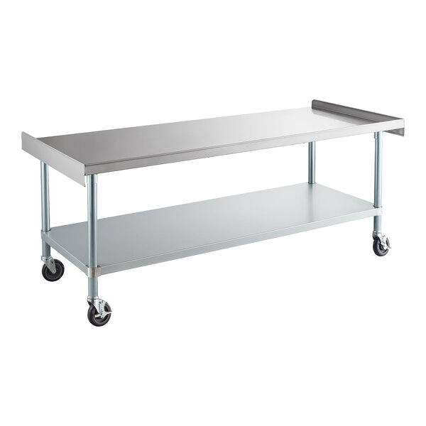 Regency 30" x 72" 16 Gauge Stainless Steel Equipment Stand with Galvanized Undershelf and Casters