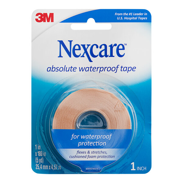 A roll of 3M Nexcare tan waterproof tape.