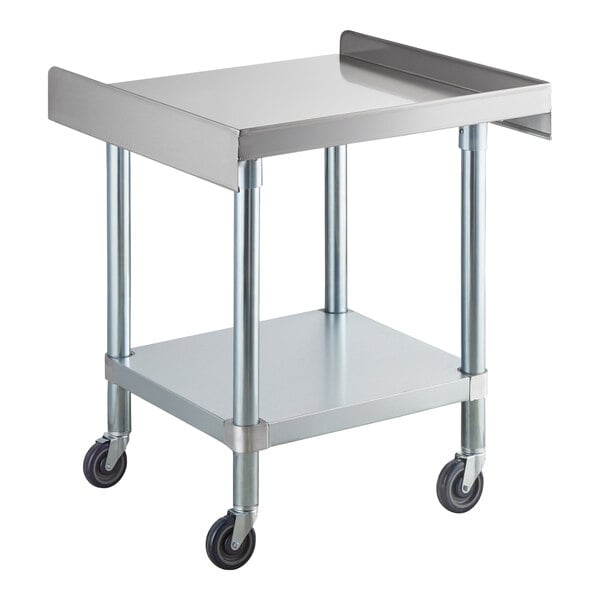 Regency 24" x 24" 16 Gauge Stainless Steel Equipment Stand with Galvanized Undershelf and Casters