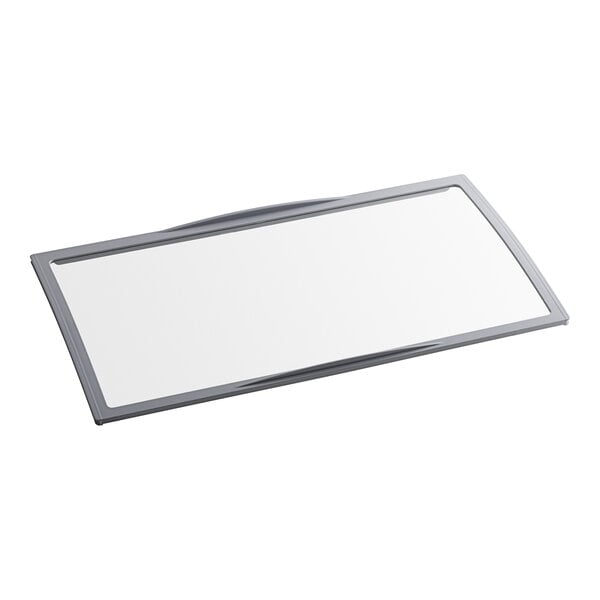 A rectangular white and grey lid for an Avantco refrigeration unit.