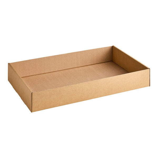 A brown cardboard box with a lid.