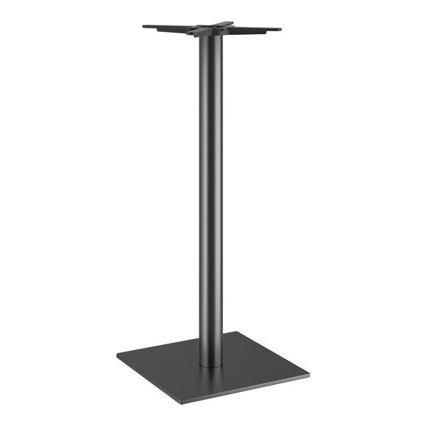 A Lancaster Table & Seating black metal square bar height table base.